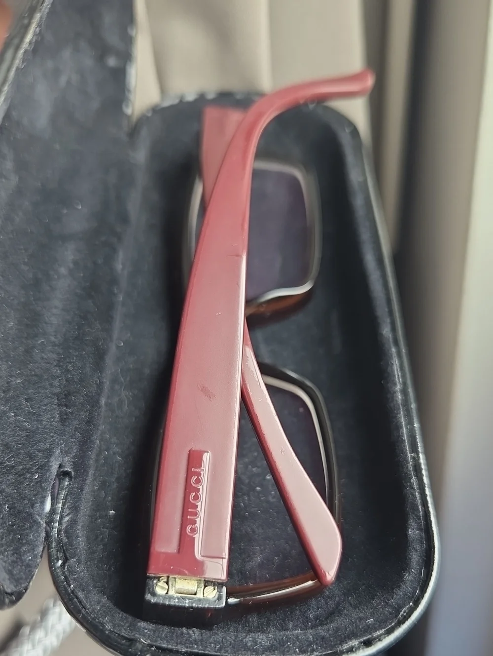 Gucci GG 1021 Dark Brown/Burgundy Rectangular Eyeglass Frame Prescription